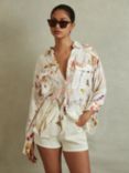 Reiss Faye Floral Shirt, Ivory/Multi