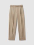 Reiss Freja Belted Tailored Trousers, Neutral