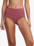 Chantelle Norah Comfort High Waisted Knickers, Berry