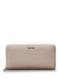 Calvin Klein Logo Zip Around Purse, Sand Pebble