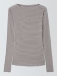 AND/OR Stripe Boat Neck Long Sleeve Top, Natural/Multi