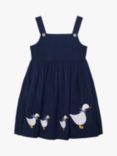 Trotters Kids' Duck Pinafore Dress, Navy