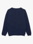 Trotters Kids' Bunny Wool Blend Cardigan, Navy