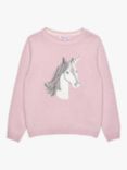 Trotters Kids' Magical Unicorn Wool Blend Jumper, Pink