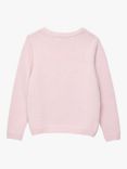 Trotters Kids' Duck & Bunny Cashmere Blend Jumper, Pale Pink