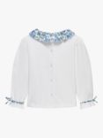 Trotters Kids' Floret Willow Jersey Top, White/Blue