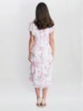 Gina Bacconi Phoebe Midi Printed Tiered Dress, Mauve/Multi