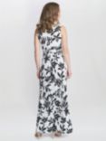 Gina Bacconi Jacquelin Jersey Maxi Dress, Off White/Black