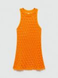 Mango Paloms Crochet Knit Mini Dress, Orange