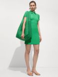 Mango Trama Textured Polo Dress, Green