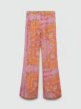 Mango Farrah Paisley Trousers, Pink/Multi