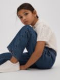 Reiss Kids' Marloe Drawstring Straight Leg Jeans, Blue