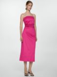 Mango Paper Bandeau Dress, Pink