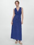 Mango Pomelo Stripe Maxi Dress, Blue/Multi