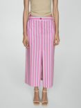 Mango Capri Stripe Skirt, Pink/Multi