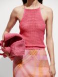 Mango Morona Knit Top, Bright Pink