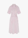 Jasper Conran London Ferne Striped A-Line Midi Dress, Lilac/White