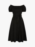 Jasper Conran London Short Sleeve Bardot Midi Dress, Black