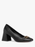 Geox Coronilla Leather Heeled Court Shoes, Black