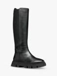 Geox Vilde Leather Knee High Riding Boots, Black