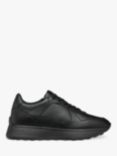 Geox Amabel Leather Low-Top Trainers, Black