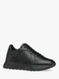 Geox Amabel Leather Low-Top Trainers, Black