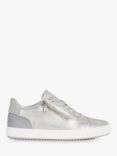 Geox Blomiee Metallic Zip Detail Trainers, Silver