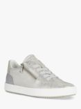 Geox Blomiee Metallic Zip Detail Trainers, Silver