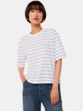 Whistles Striped Half Sleeve T-Shirt, White/Lilac