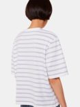 Whistles Striped Half Sleeve T-Shirt, White/Lilac