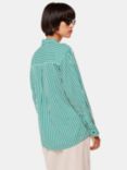 Whistles Seaside Stripe Linen Blend Shirt, Green/Multi