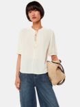 Whistles Jessie Tie Front Blouse, White