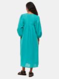 Whistles Gloria Linen Blend Midi Dress, Turquoise
