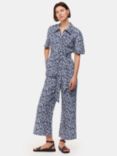 Whistles Abstract Print Linen Blend Jumpsuit, Navy/Multi