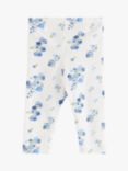 Lindex Baby Organic Cotton Blend Floral Print Leggings, Light Dusty White