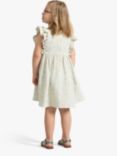 Lindex Kids' Organic Cotton Floral Print Gauze Frill Sleeve Dress