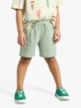 Lindex Kids' Organic Cotton Lightweight Drawstring Shorts, Light Dusty Green