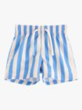 Lindex Kids' Stripe Elastic Waist Swim Shorts, Dusty Blue