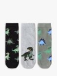 Lindex Kids' Dinosaur Socks, Pack of 3, Black