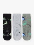 Lindex Kids' Dinosaur Socks, Pack of 3, Black