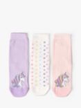 Lindex Baby Unicorn & Stars Cotton Blend Ankle Socks, Pack of 3, Multi