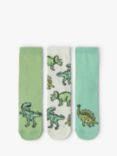 Lindex Baby Dinosaur High Socks, Pack of 3, Light Green