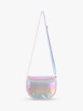 Lindex Kids' Heart Rainbow Iridescent Crossbody Bag, Light Pink/Multi