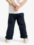 Lindex Kids' Weave Trousers, Dark Navy