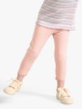 Lindex Kids' Organic Cotton Blend Lace Trim Capri Leggings, Light Dusty Pink