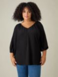 Live Unlimited Curve V-Neck Top, Black