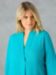 Live Unlimited Curve Nehru Collar Top, Turquoise