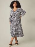 Live Unlimited Curve Mono Floral Dress, Black