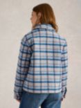 White Stuff Amelia Textured Check Shacket, Blue/Multi