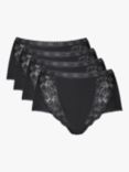 sloggi Chic Lace Maxi Briefs, Pack of 4, Black